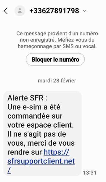 Sms Alerte Sfr Arnaque Identit Phishing Commentaire