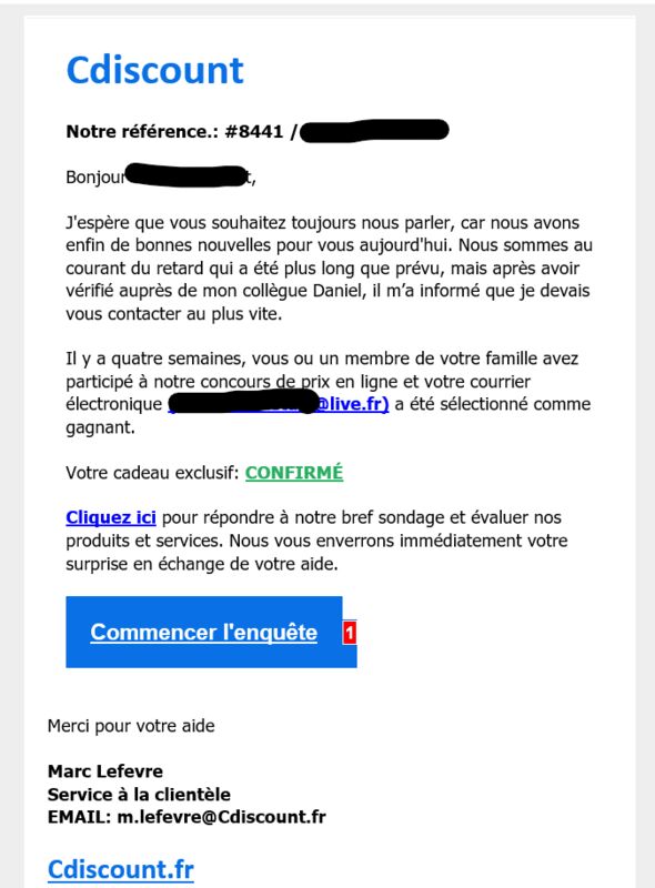 CDISCOUNT : Adresse Postale et Courrier Électronique (Email)