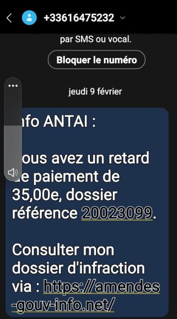 0616475232 Sms Info Antai Arnaque Identité Phishing 1 Commentaire 3616