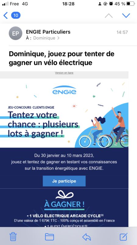 Engie@email-particuliers.engie.fr | ENGIE Particuliers | Arnaque De Loterie