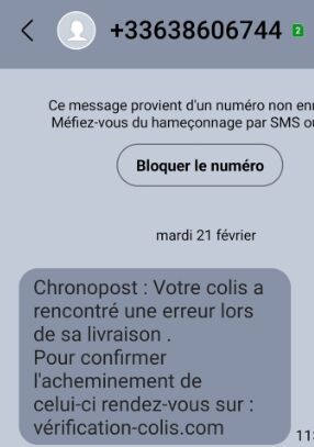 0638606744 | Chronopost Erreur Colis | Arnaque Identité (Phishing) | 1 ...