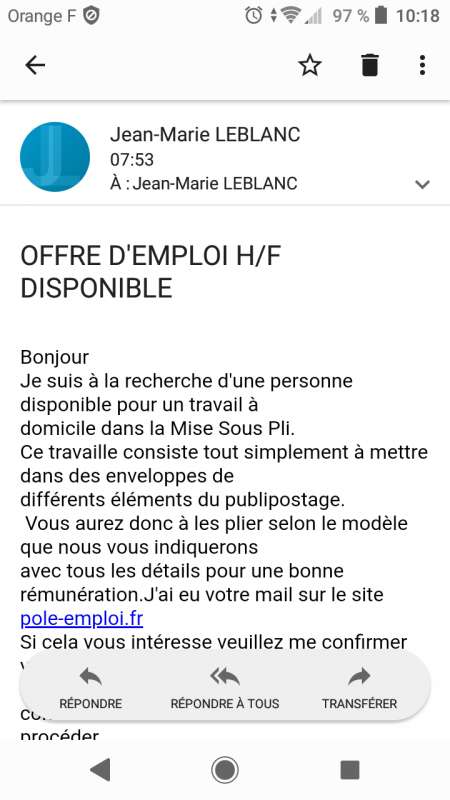 Jean Marieleblanc Outlook Fr Jean Marie Leblanc Arnaque Emploi 1 Commentaire