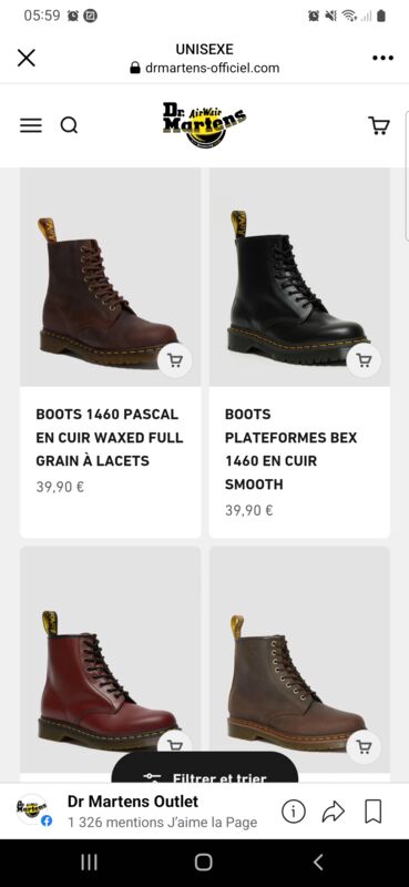 Dr martens outlet vente online avis