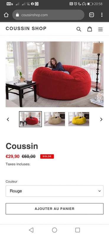 Coussin shop, Arnaque site annonce