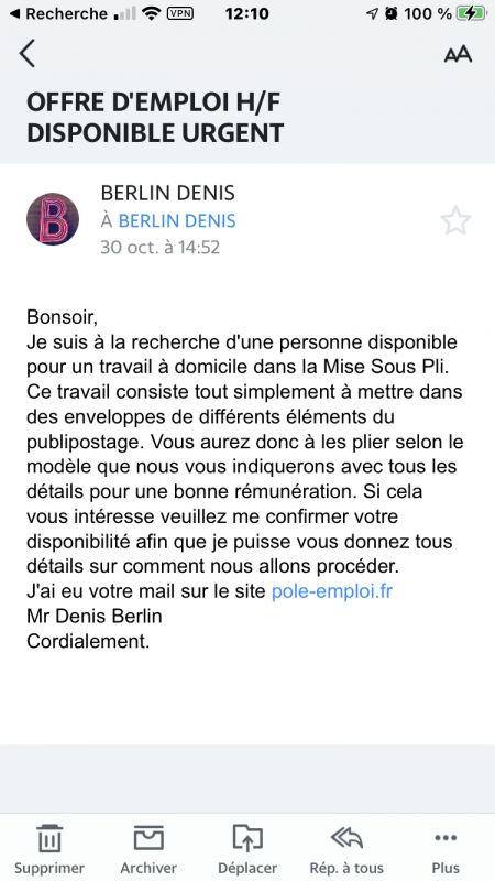 Denisberlin10 Outlook Com Berlin Denis Arnaque Emploi 1 Commentaire