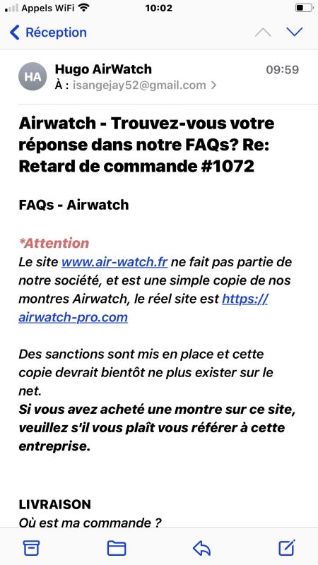 airwatch Site internet frauduleux 5 commentaires